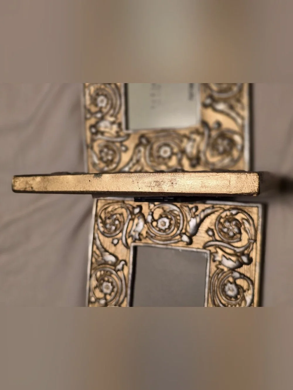 PIER 1 Ornate VNT-Style Photo Frames Set of 3 Gold/Silver 3×3 Gallery Wall GVC